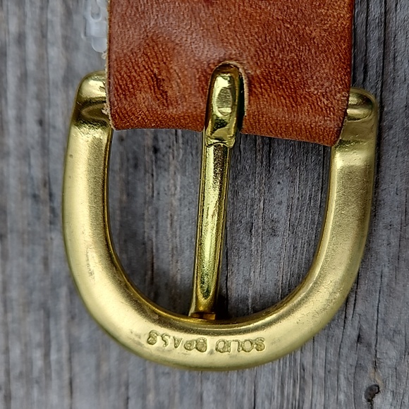 VINTAGE NEW PRESTON SIZE 42 CODE NAUTICAL FLAGS SAILING BELT BRASS LEATHER USA - Picture 9 of 16